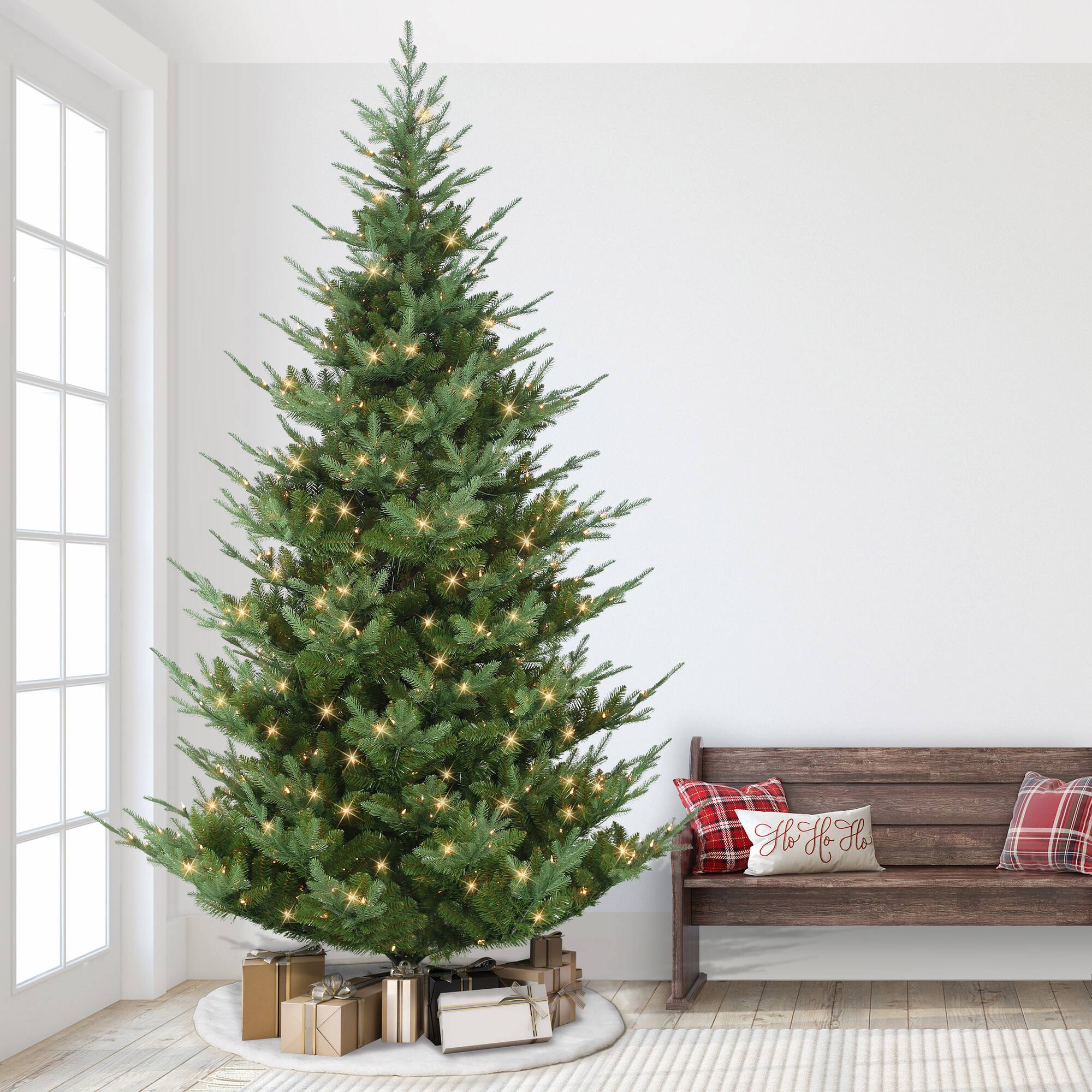 9ft. Pre-Lit Hillside Spruce Artificial Tree, Clear LED Lights